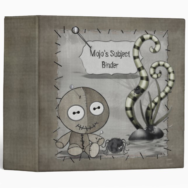 Classeur MOJO Gothique Poupée vaudou OBJET PERSONNALISÉ (Devant/Côté)