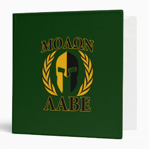 Classeur Molon Labe Laurels spartiates sur Forest Green