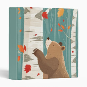 Classeur Moments d'automne douillets avec un ours de bois