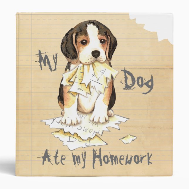 Classeur Mon beagle a mangé mon travail (Devant)