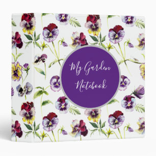 Classeur Mon Carnet Jardin Plutôt Aquarelle Pansies