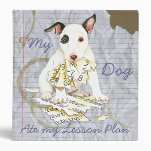 Classeur Mon miniature Bull Terrier Ate mon plan de leçon