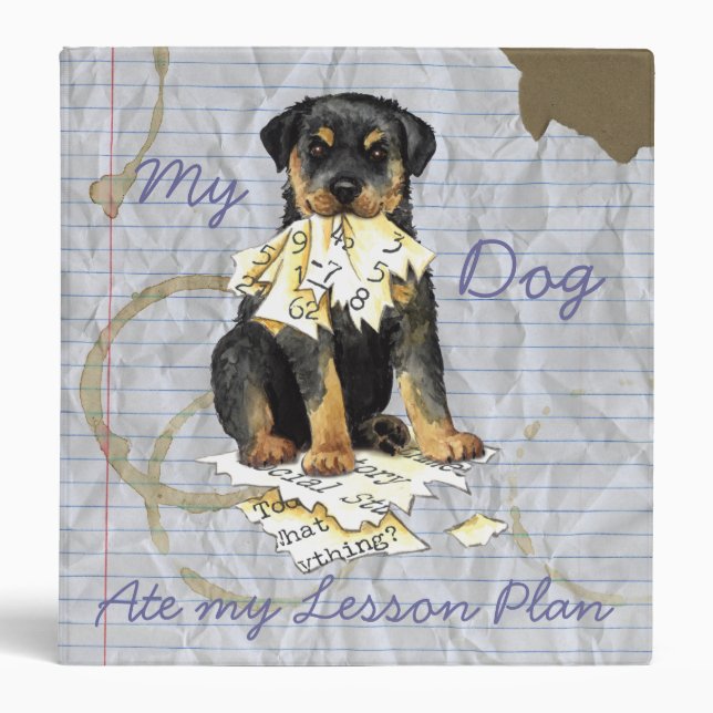 Classeur Mon rottweiler a mangé mon plan de cours (Devant)