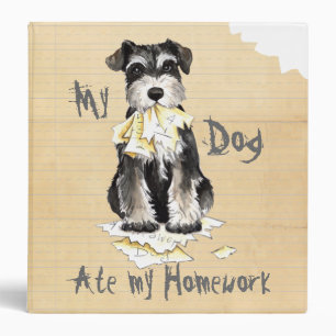 Classeur Mon Schnauzer miniature a mangé mon travail