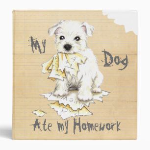 Classeur Mon Westie a mangé mon travail