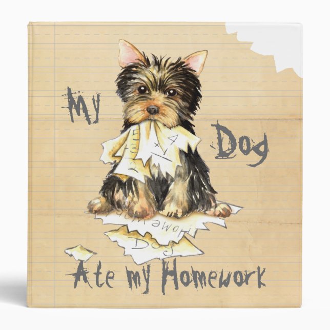 Classeur Mon Yorkie a mangé mon travail (Devant)