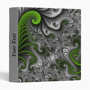 Classeur Monde Fantastique Texte Fractal Abstrait Vert Et G