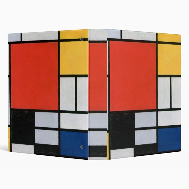 Classeur Mondrial Composition Rouge Jaune Bleu Noir (Arrière-plan)