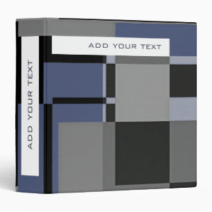 Classeur Mondrian Bleu Gris Abstrait Moderne Minimaliste
