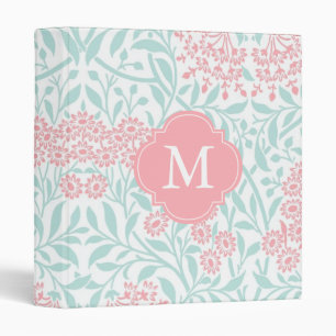 Classeur Monnaie monogramme Coral Floral Damask