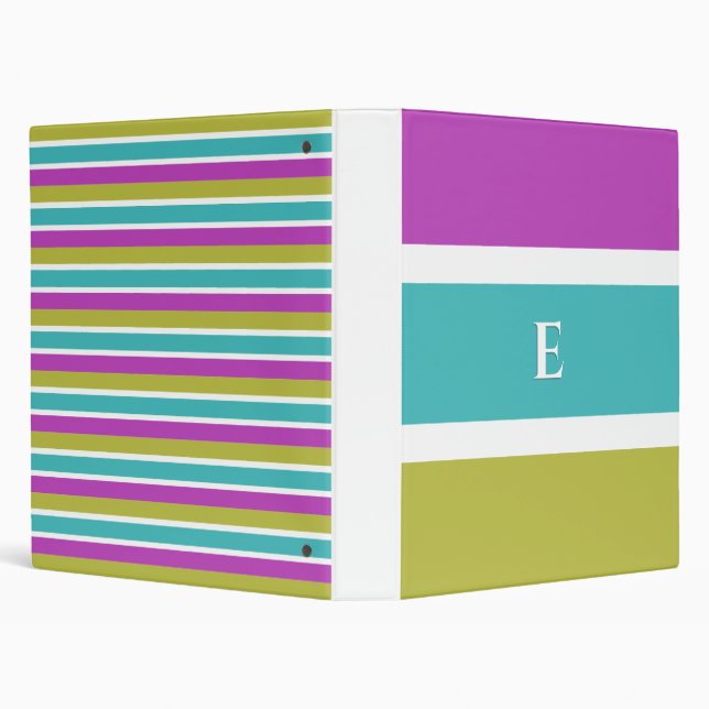 Classeur Monogram Bright Stripe Motif tendance moderne (Arrière-plan)