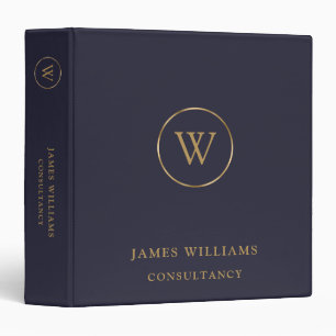 Classeur Monogram Gold Navy Midnight Blue Business