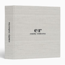 Monogram Minimalistic White Burlap Gray Typography
