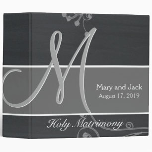 Classeur Monogramme 3d Rustique Chalkboard