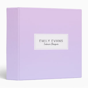 Classeur Monogramme à dégradé violet tendance Lavande