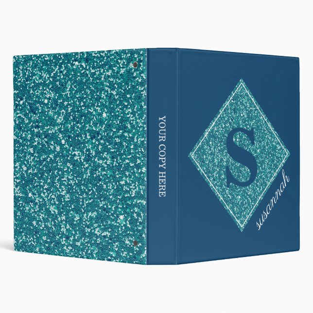 Classeur Monogramme à étincelles bleues (Arrière-plan)