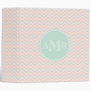 Classeur Monogramme à la mode de corail et de menthe