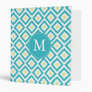 Classeur Monogramme Aqua Lemon Diamond Ikat Motif