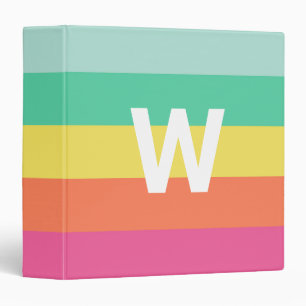 Classeur Monogramme Arc en ciel Bloc de couleur Sherbet Per