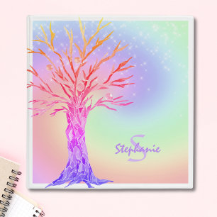 Classeur Monogramme Arc-en-ciel Unicorne couleurs