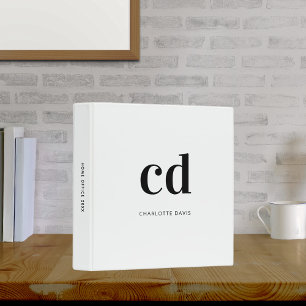 Classeur Monogramme blanc bureau moderne école noir