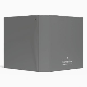 Classeur Monogramme blanc gris Nom Moderne