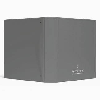 Classeur Monogramme blanc gris Nom Moderne