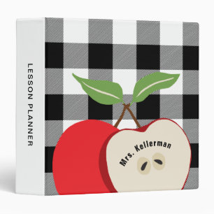 Classeur Monogramme blanc noir de plaid de Buffalo d'Apple