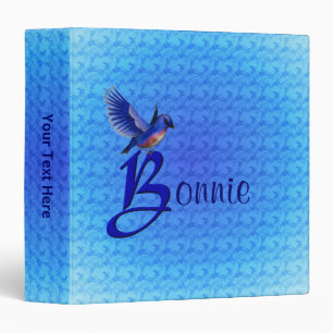 Classeur Monogramme Bluebird Initiale B Personnalisé