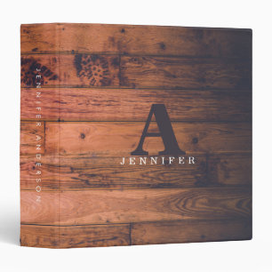 Classeur Monogramme Bois rustique