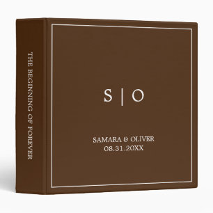 Classeur Monogramme Brown simple et élégant   Album de mari
