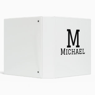 Classeur Monogramme capital masculin ajouter nom simple cla