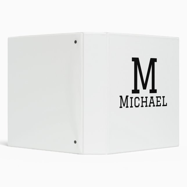 Classeur Monogramme capital masculin ajouter nom simple cla (Arrière-plan)