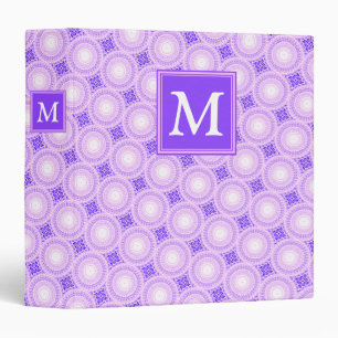Classeur Monogramme cercles violets motif