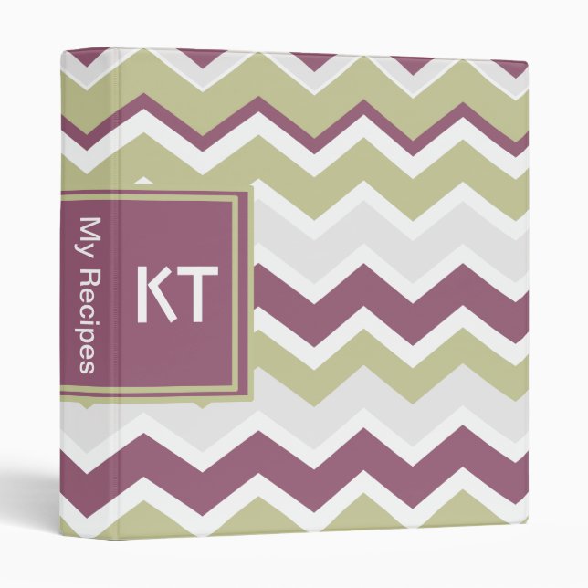 Classeur Monogramme Chevron Brick (Devant/Côté)