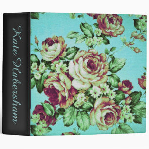 Classeur Monogramme chic de rose de cru