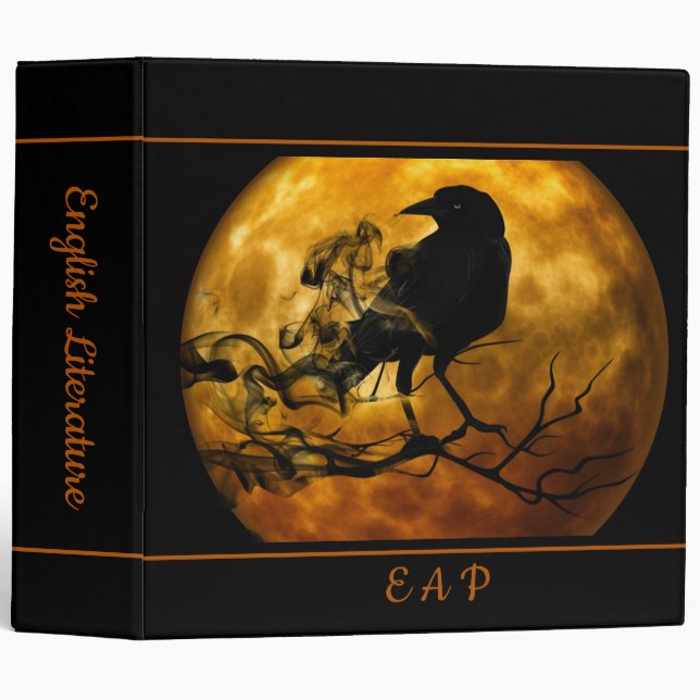 Classeur Monogramme corbeau (Devant/Côté)