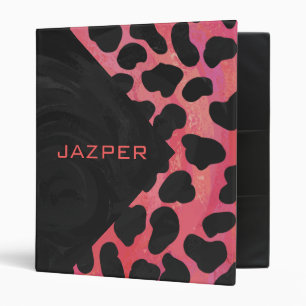 Classeur Monogramme Dalmatien Noir et Rouge