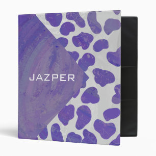 Classeur Monogramme Dalmatien violet et blanc