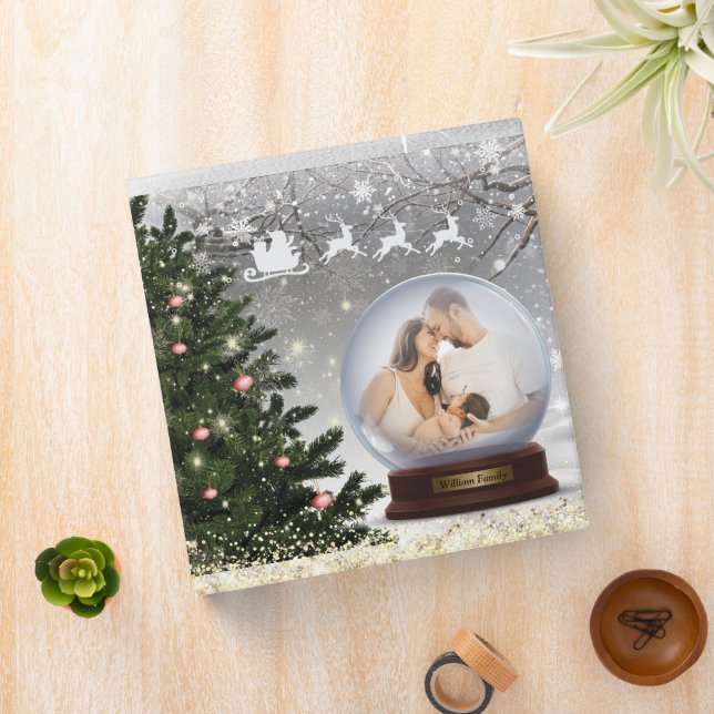 Classeur Monogramme de boule de neige Nom Famille (In Situ)