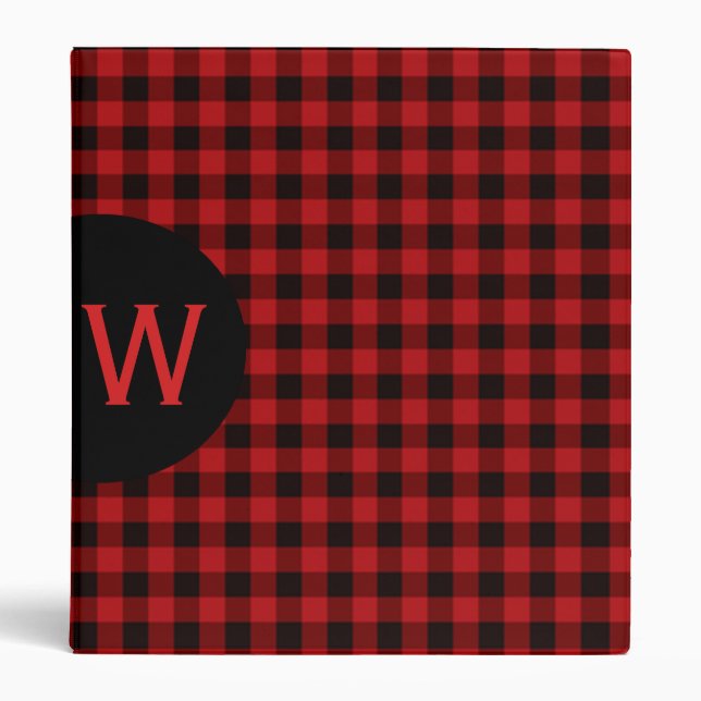 Classeur monogramme de Buffalo Plaid (Devant)