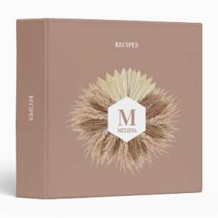 Classeur Monogramme de couleurs neutres rustiques chaudes