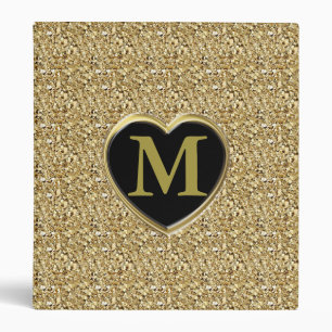 Classeur Monogramme de cristal Druzy - or métallique