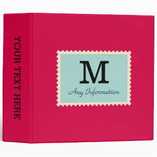 Classeur Monogramme de fond Carmin simple (M&P)