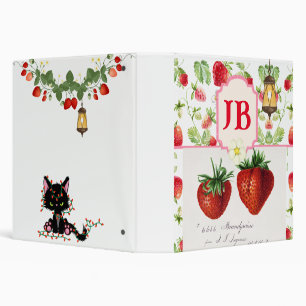 Classeur Monogramme de fraise personnalisée