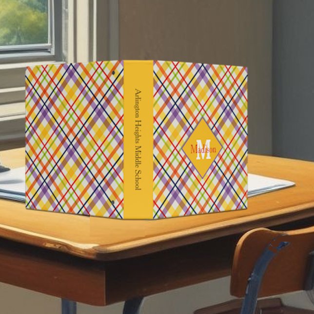 Classeur Monogramme de l'école brillante (Créateur téléchargé)