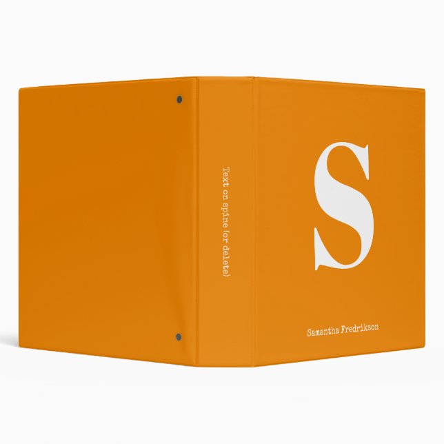Classeur Monogramme de mandarine orange Nom de machine à éc (Arrière-plan)
