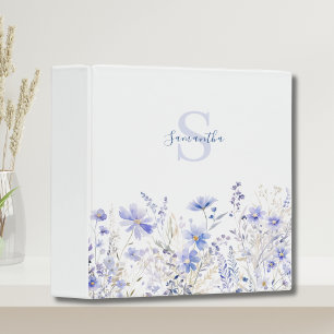 Classeur Monogramme de nom floral aquarelle de fleur sauvag