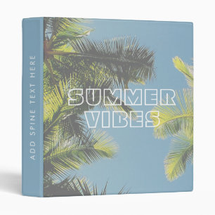 Classeur Monogramme de palmiers tropicaux Vibes d'été ré