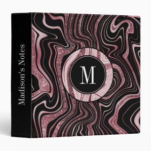 Classeur Monogramme de Parties scintillant en marbre noir e